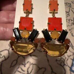 AMAZING RARE KATE SPADE NEW YORK MOD MONEY HUGE STATEMENT EARRINGS PINK